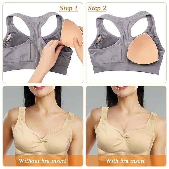 12 Pairs Triangle Sports Bra Inserts Push Up Breast Bra Insert Pads Removable