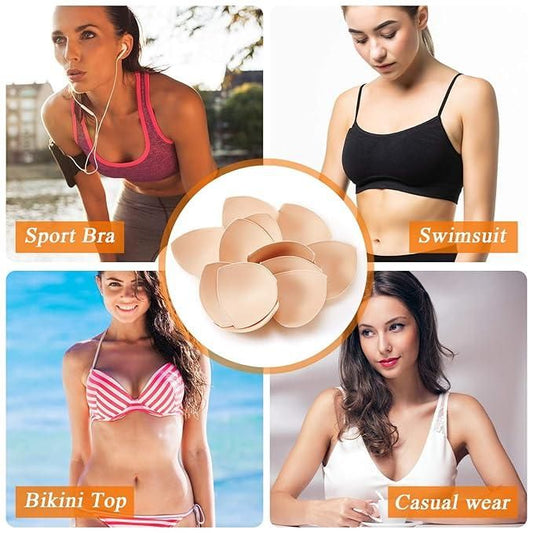 12 Pairs Triangle Sports Bra Inserts Push Up Breast Bra Insert Pads Removable